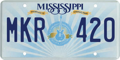 MS license plate MKR420