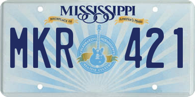 MS license plate MKR421