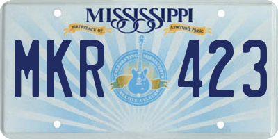 MS license plate MKR423