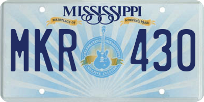 MS license plate MKR430