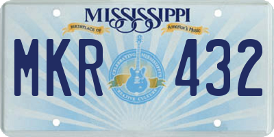 MS license plate MKR432