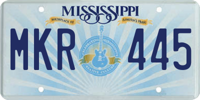 MS license plate MKR445