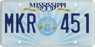 MS license plate MKR451