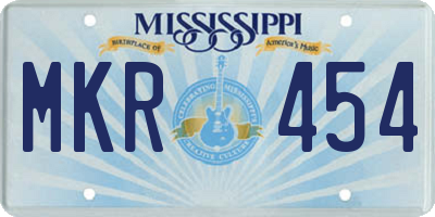MS license plate MKR454