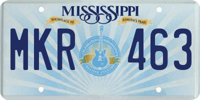 MS license plate MKR463