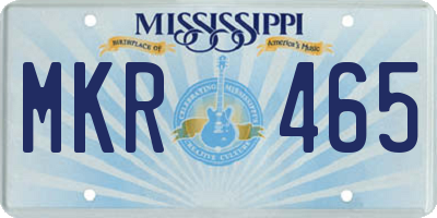 MS license plate MKR465