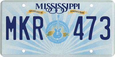 MS license plate MKR473