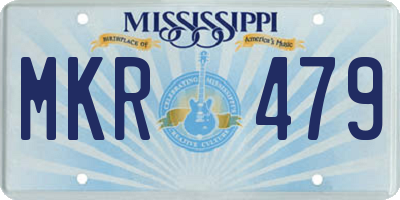 MS license plate MKR479