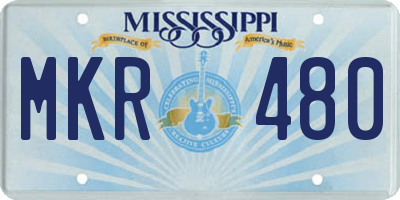 MS license plate MKR480