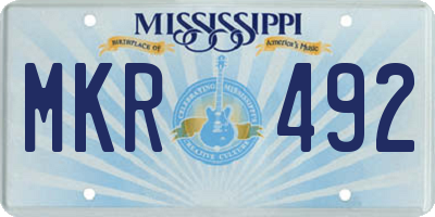 MS license plate MKR492