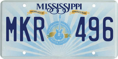 MS license plate MKR496