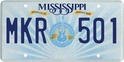 MS license plate MKR501