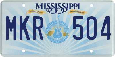 MS license plate MKR504