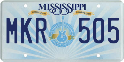 MS license plate MKR505