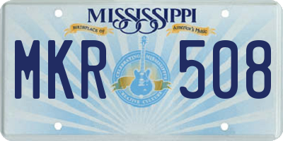 MS license plate MKR508