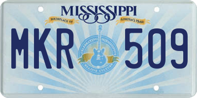 MS license plate MKR509