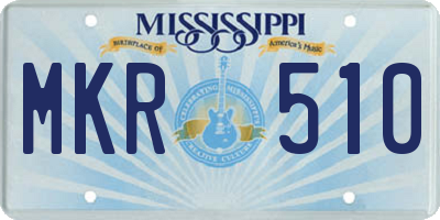 MS license plate MKR510