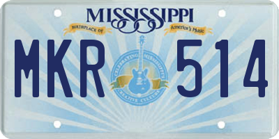 MS license plate MKR514