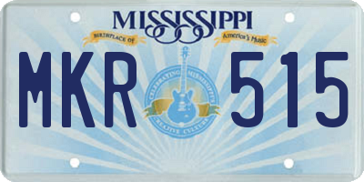 MS license plate MKR515