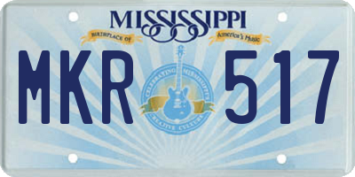 MS license plate MKR517