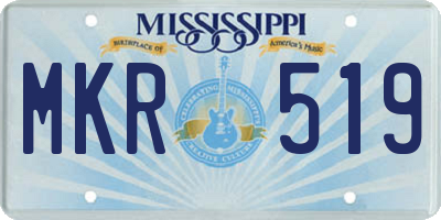 MS license plate MKR519