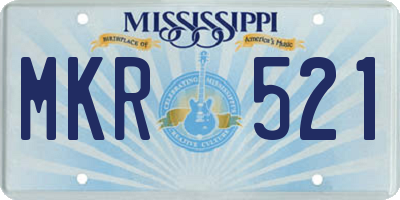 MS license plate MKR521