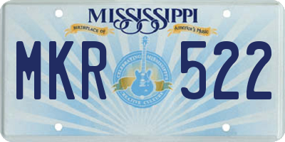 MS license plate MKR522