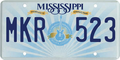 MS license plate MKR523
