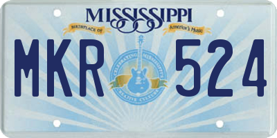 MS license plate MKR524