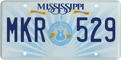 MS license plate MKR529