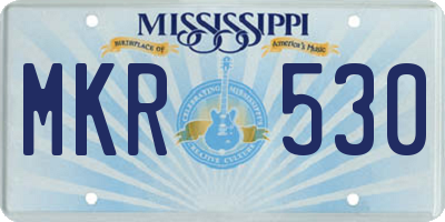 MS license plate MKR530