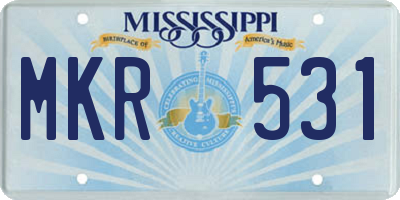 MS license plate MKR531