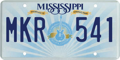 MS license plate MKR541