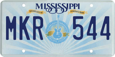 MS license plate MKR544