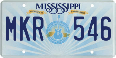 MS license plate MKR546