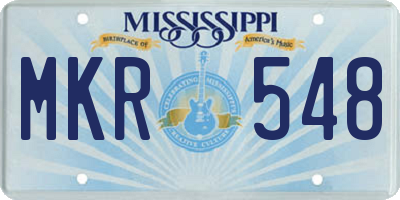 MS license plate MKR548