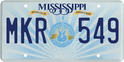 MS license plate MKR549