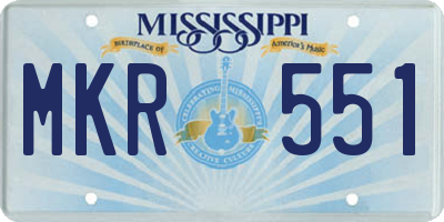 MS license plate MKR551