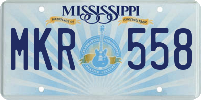 MS license plate MKR558