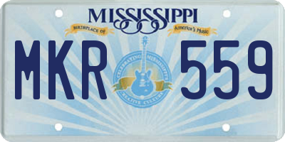 MS license plate MKR559