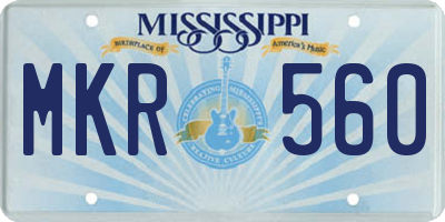 MS license plate MKR560