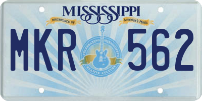 MS license plate MKR562