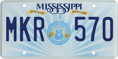MS license plate MKR570