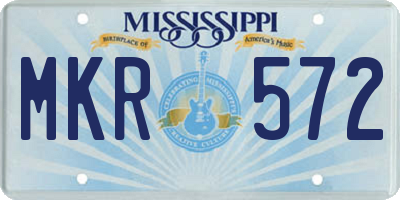MS license plate MKR572