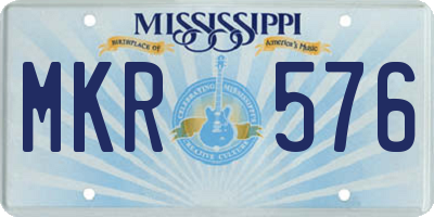 MS license plate MKR576