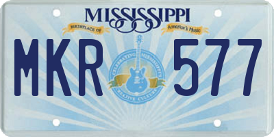 MS license plate MKR577
