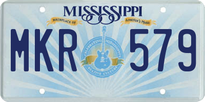 MS license plate MKR579