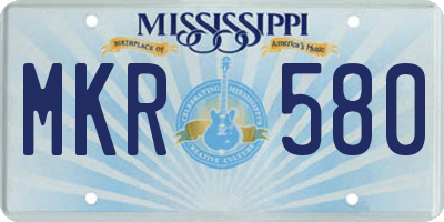 MS license plate MKR580