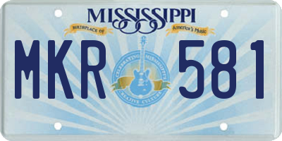 MS license plate MKR581