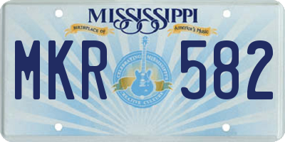 MS license plate MKR582